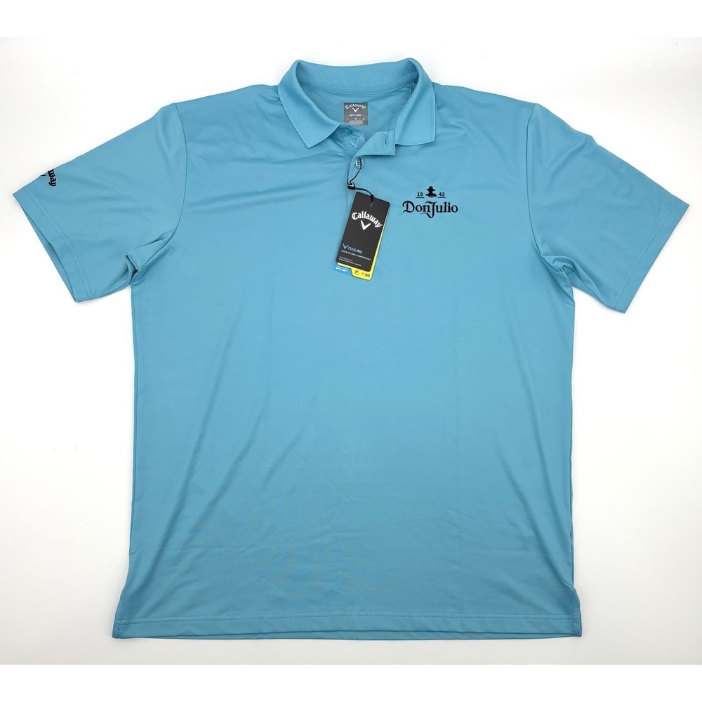 Callaway Opti-Dri Men's Polo Shirt Size Large Blue Atoll Don Julio Logo NWT